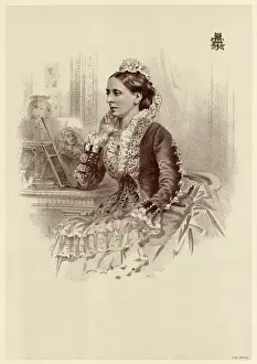 Drucke von Lady Laetitia Annie Adderley (geb. Anne née Hall), Adel britischer Aristokratin Tochter des Ehrenvorgängers W.H. Hall, heiratete im Jahr 1857 Sir Augustus John Adderley – Augustus Johannes Drucke: Frau von Adderley / Whitehall