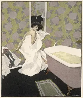 Frau in Badezimmer C1908