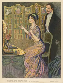 1910s Fashion Drucke: Lady / Dressing Table 1912