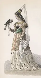 Falconry Art Drucke: Lady with Falcon