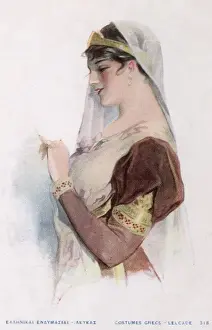 Traditional Greek Clothing Drucke: Lady of Lefkada