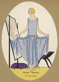 Vintage Fashion Portrait Drucke: Lady and Mirror
