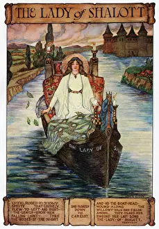 Die Dame von Schalotte geht auf ihrem Boot nach Kamerlot