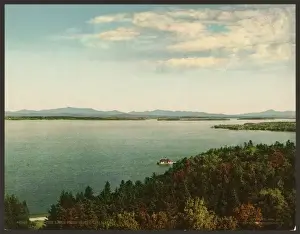 Photochrom Prints For Sale Drucke: Across the lake from Hotel Champlain, N. Y
