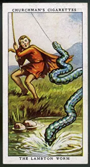 Drucke von Der Erbe von Lambton tötet den widerlichen Wurm, aber wird verflucht weil er nicht den ersten lebendigen Wesen trifft, die er dann begegnet – seinen eigenen Vater Würmer Drucke: Wurm von Lambton