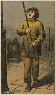 Mary Evans Prints Collection Drucke: Lamplighter (Petherick)