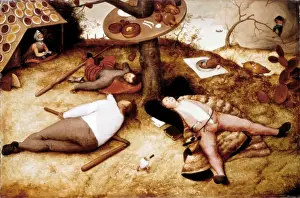 Drucke von Pieter Breughel der Ältere genannt Bauernbrügge (* 1525 - 1569), Die Land des Kuckucks, flämische Kunst mit Temperamalerei Pieter Bruegel Der Ältere Drucke: Land der Lüge