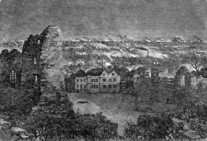Blick auf die Landschaft der Iron Works von Dudley, zeigt die Verschmutzung