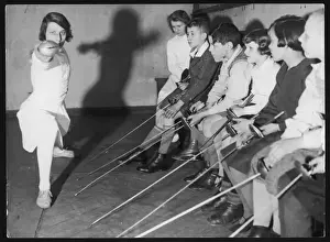 Fechten Drucke: Lernen zum Laufen 1930er Jahre