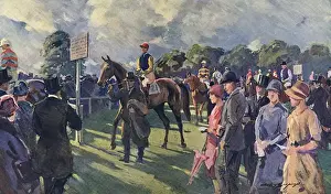 Horseracing History Drucke: Leaving the Paddock, off to the post for the Derby