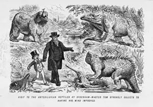 Ausgestorben Drucke: Blätterkäfer-Kartoon-Dinosaurier