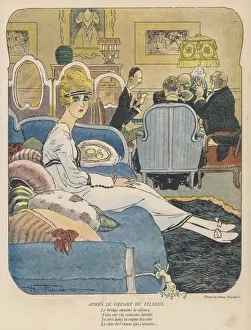 Young Woman Isolated Drucke: Left out of Card Game