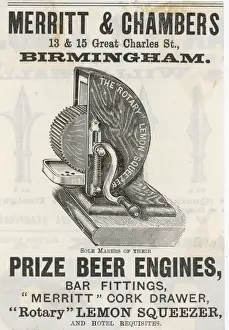 Drucke von Ein Zitronensaftreiber von Merritt and Chambers aus Birmingham Küche Drucke: Zitronenpresser 1889