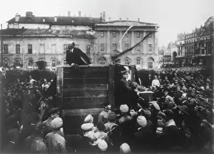 Russische Staatsoberhäupter Drucke: Lenin, Fotografie von Anonymus, Foto von Trotsky