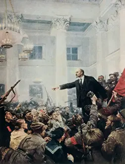 Russische Staatsoberhäupter Drucke: Lenin hält eine Rede