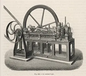 19th Century Technology Drucke: Lenoirs Gas Engine