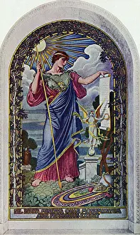 Drucke von Washington DC, USA – Mosaike – Die Minerva des Friedens von Elihu Vedder (1836–1923). Im Bibliotheksgebäude der Nationalbibliothek Washingtons gefunden. Datum: 1920 J Drucke: Bibliothek des Kongresses – Die MosaischeMinerva – Minerva der Frieden