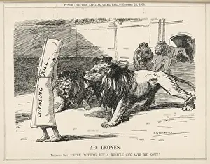 Victorian Era Satire Artwork Drucke: Licensing Bill Fails