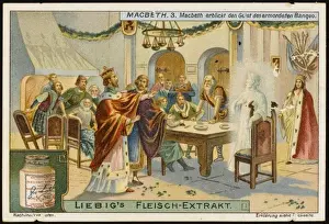 Drucke von Der Geist von Banquos erscheint am Bankett und legt einen Schleier über die Feierlichkeiten Macduff Drucke: Diebi Bigbetsch 3