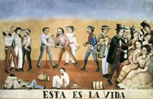 Mexican Oil Paintings Drucke: This is Life, t&#xdd2ce of a Mexican anonymous work