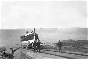 Rettungsboot und Besatzung in Appledore, Devon