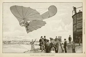 Vintage Aviation Photography Drucke: Lilienthal in Flight