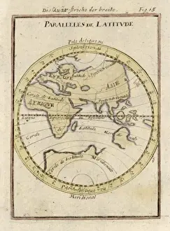 Antique World Maps For Sale Drucke: Lines of Latitude 1683