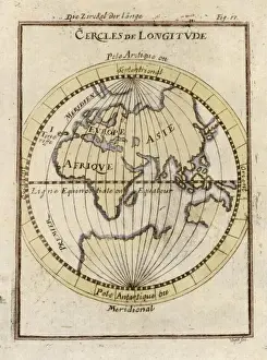 Antique Maps For Sale Online Drucke: Lines of Longitude 1683