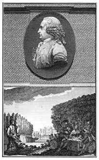Swedish Naturalist Drucke: Linnaeus and Scene