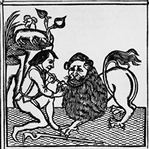Ancient History Prints Drucke: The lion & the shepherd