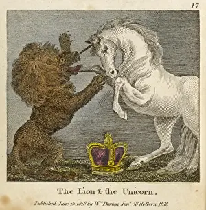 Nursery Rhyme Illustrations Drucke: The Lion & the Unicorn
