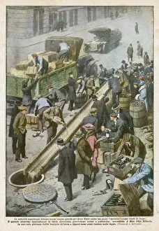 Prohibition Era USA Drucke: Liquor down the Drain