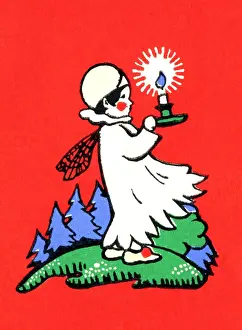 Kleine Fee mit Kerze