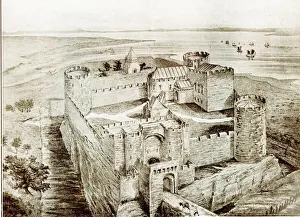 Schloss Drucke: Liverpooler Schloss im Jahr 1237