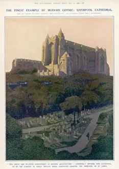 Liverpool Anglican Cathedral History Drucke: Liverpool / Cathedral 1925