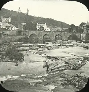 River Rock Formations Drucke: Llangollen Bridge