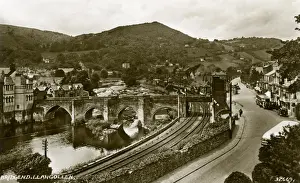 River Dee Wales Drucke: Llangollen, River Dee and Bridge