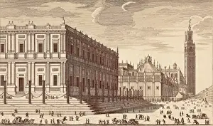 Madrid National Library Drucke: Lonja de Comercio ( Trading building ) and a