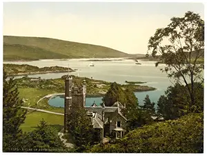 Southeast Scotland Landscape Drucke: Looking S. E. (i. e. Southeast), Kyles of Bute, Scotland