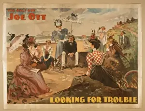Antique Advertising Drucke: Looking for trouble