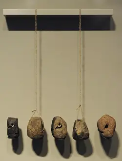 Ancient European Artifacts Drucke: Loom weights. 2nd-3rd centuries AD