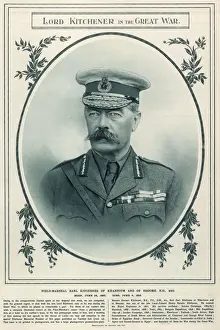 Drucke von Herr Lord Horatio Herbert Kitchener veröffentlichte kurz nach seinem Tod Generäle Und Führer Drucke: Herr von Kitchener im Großen Krieg