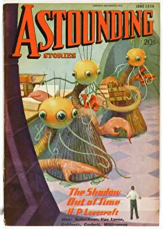 Drucke von Die Schatten aus der Zeit (HP Lovecraft) - Peaslee trifft die Große Rasse Kunstwerke Des Surrealismus Drucke: H.P.Lovecraft/Unheimliche Wesen/1936