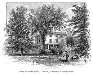 Cambridge Massachusetts History Drucke: LOWELLs HOME - 1