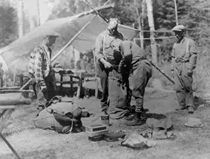 Forest Clearing Scene Drucke: Lumberjack Camp