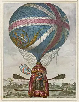Early Aviation History Drucke: Lunardis Second Balloon