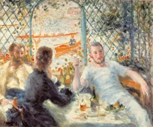 Drucke von Mittagessen im Restaurant Fournaise (Die Rudermannschaft), Renoir, Pierre-Auguste (1841-1919). Öl auf Leinwand Pierre-Auguste Renoir Drucke: Mittagessen im Restaurant Fournaise (Das Rudermannen Mittagessen)