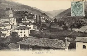 French Spanish Border Drucke: Luzaide, Spain
