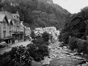 North Devon England Drucke: Lyn Valley before Flood