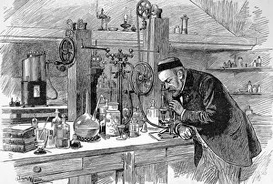 Historical Science Figures Drucke: M. Pasteur in his laboratory in Paris